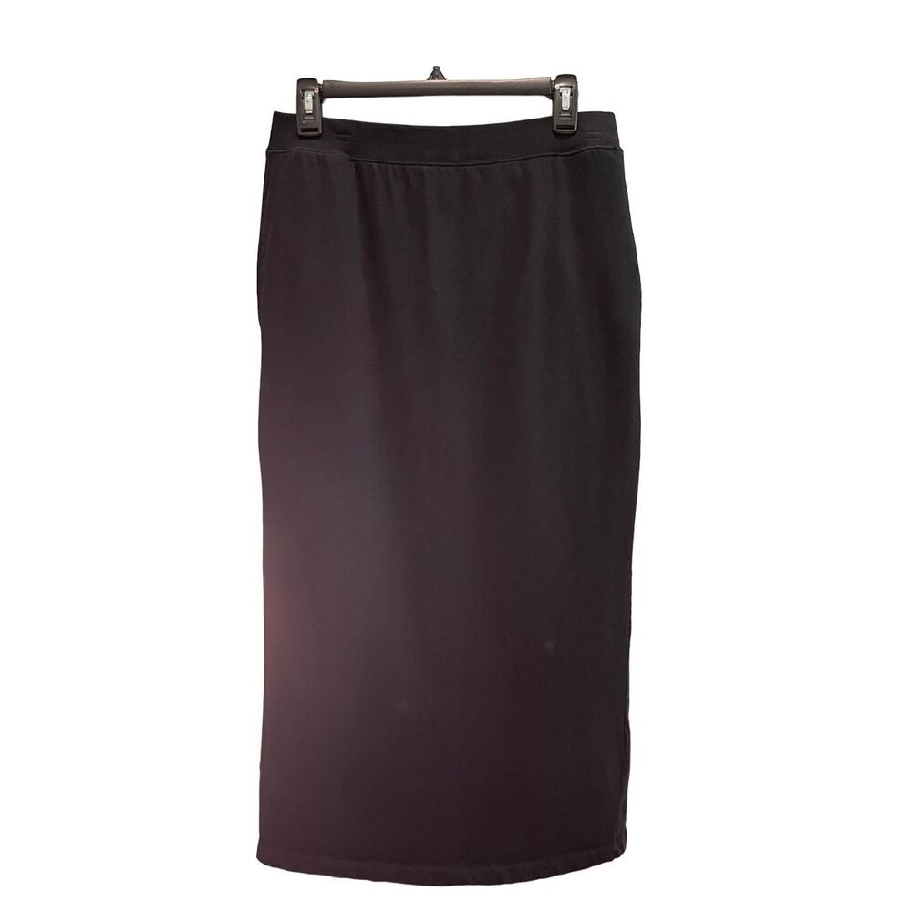 ZARA black long cotton pencil skirt - L